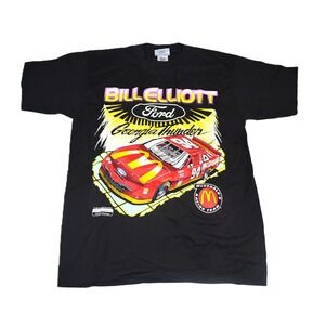 VTG 1995 Bill Elliott NASCAR T-Shirt Georgia Thunder McDonalds Ford Mens L USA